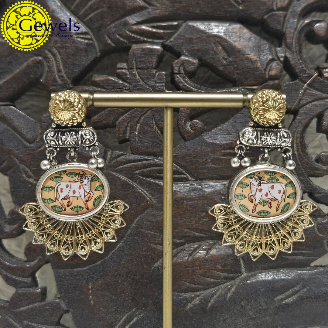 Gewels Chitrakari Nandi Earrings