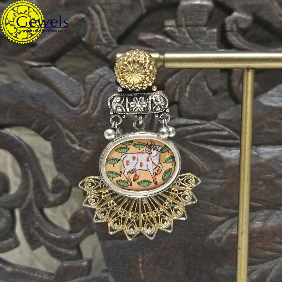Gewels Chitrakari Nandi Earrings