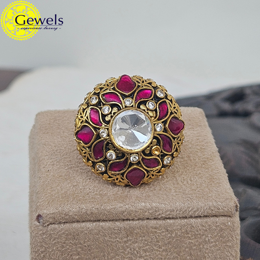 Gewels Laira Kundan Ring