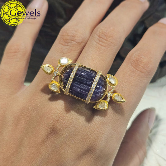 Gewels Amethyst Polki Ring
