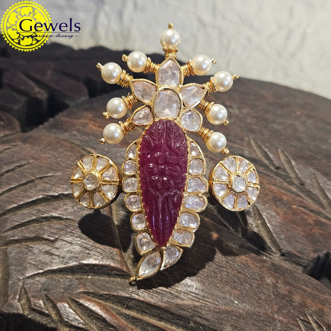 Gewels Double Finger Polki Ring