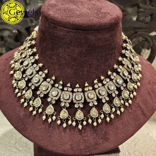 Gewels Swirl Luxe Polki Necklace