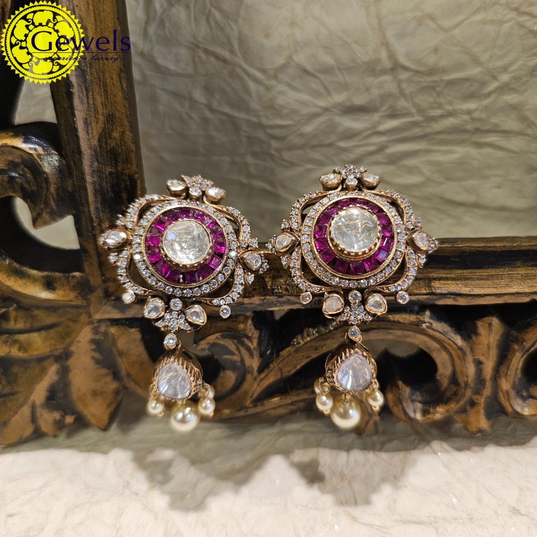 Gewels Polki Ruby Choker Set