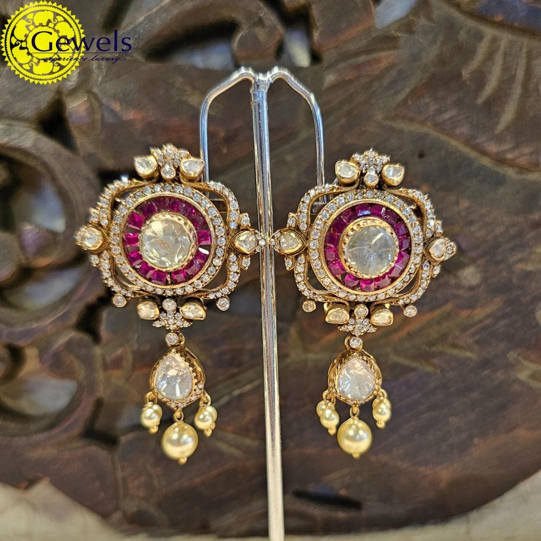 Gewels Polki Ruby Choker Set