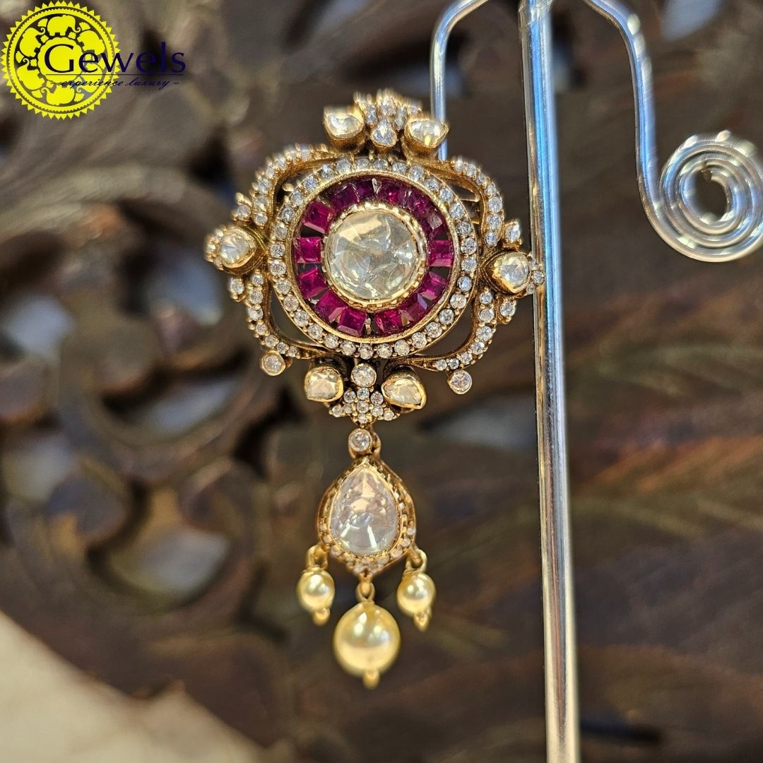 Gewels Polki Ruby Choker Set