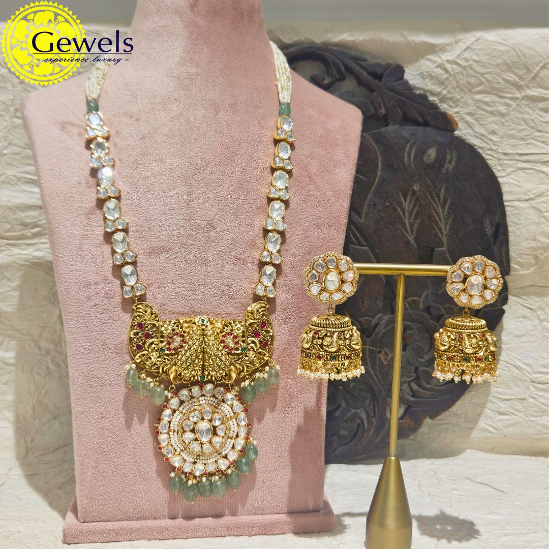 Gewels Polki Statement Necklace Set