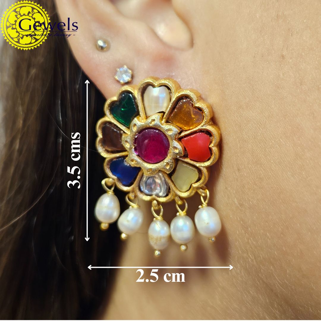 Gewels Nitya Jyoti Navratna Earrings